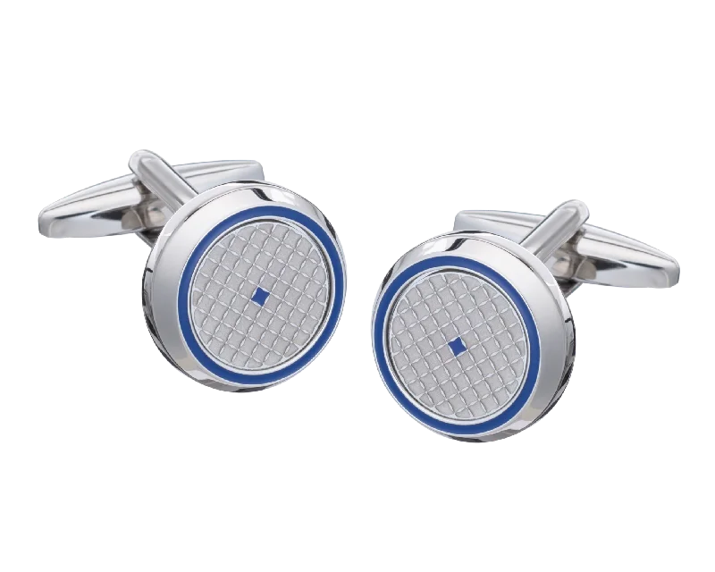 Cufflinks with geometric patterns for a sharp and fashionable look-Target Navy Blue Cufflinks