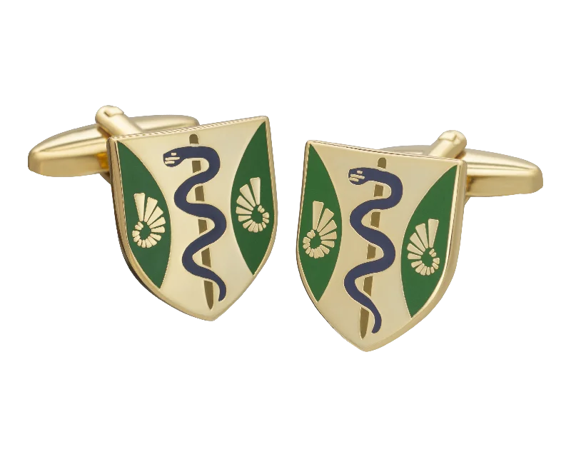 Designer cufflinks with intricate patterns for a high-fashion and stylish look-Green Templeton College Cufflinks