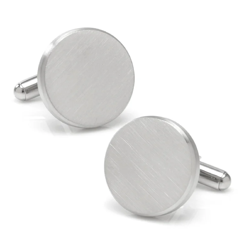 Best cufflinks with rose gold plating for a trendy and luxurious finish-Brushed Stainless Steel Cufflinks