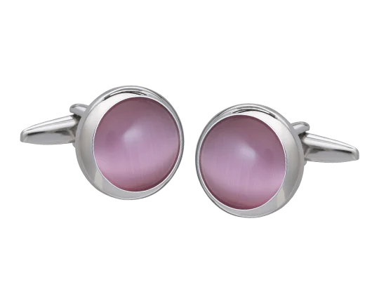 Cufflinks with vintage buttons for a retro and unique fashion statement-Thulian Pink Cufflinks