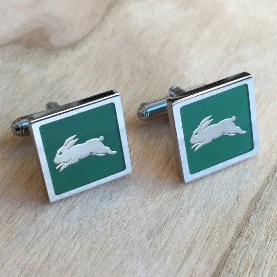 Best cufflinks for special occasions with precious stones for a luxurious touch-NRL SOUTH SYDNEY RABBITOHS CUFFLINKS