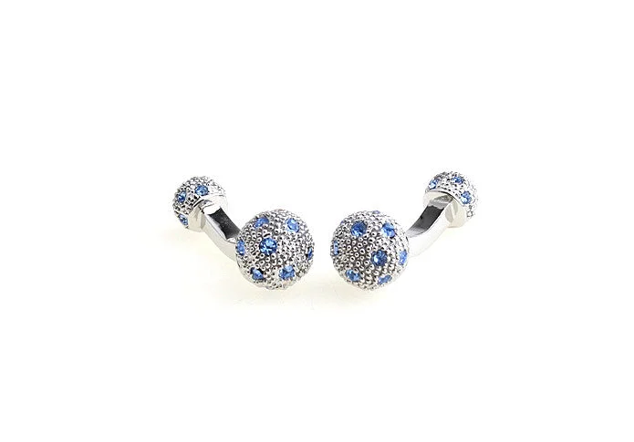 Cufflinks with custom logos for a branded and professional look-Alexander Powder Blue Rhinestone Cufflinks