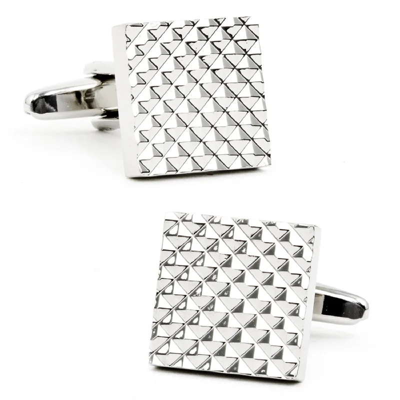 Best cufflinks with engraved monogrammed initials for a personalized gift-Apex Square Cufflinks