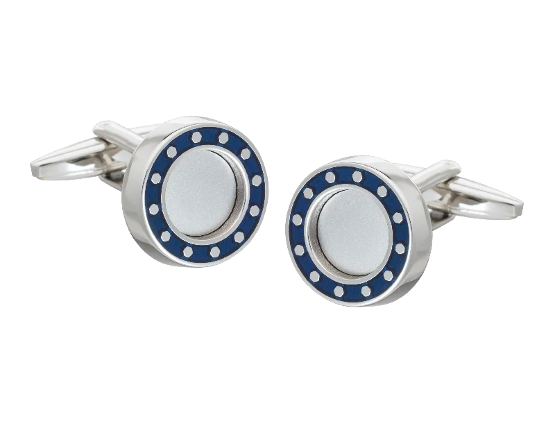 Best cufflinks with round designs for a classic, versatile look-Industrial Core' Blue Cufflinks