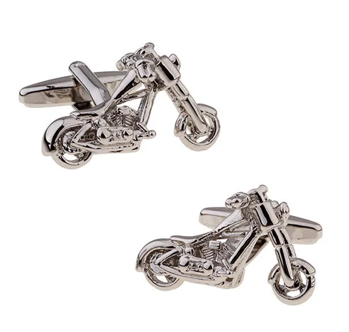 Cufflinks with Celtic knot designs for a unique and intricate finish-Great Jones Motorbike Rhodium Plated Cufflinks