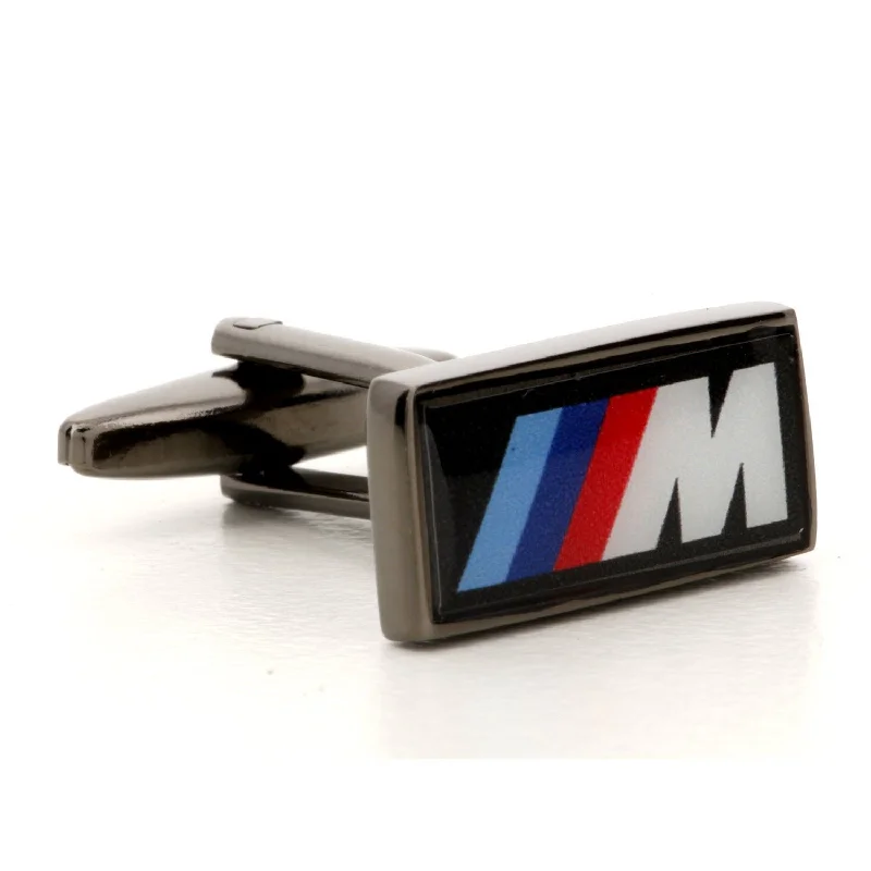 Best cufflinks for formal shirts with refined designs and premium materials-Corporate Printed Rectangle Logo GunMetal Cufflinks