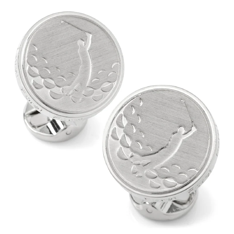 Best cufflinks for luxury gifts with high-quality materials and craftsmanship-Golf Fore Silver Cufflinks