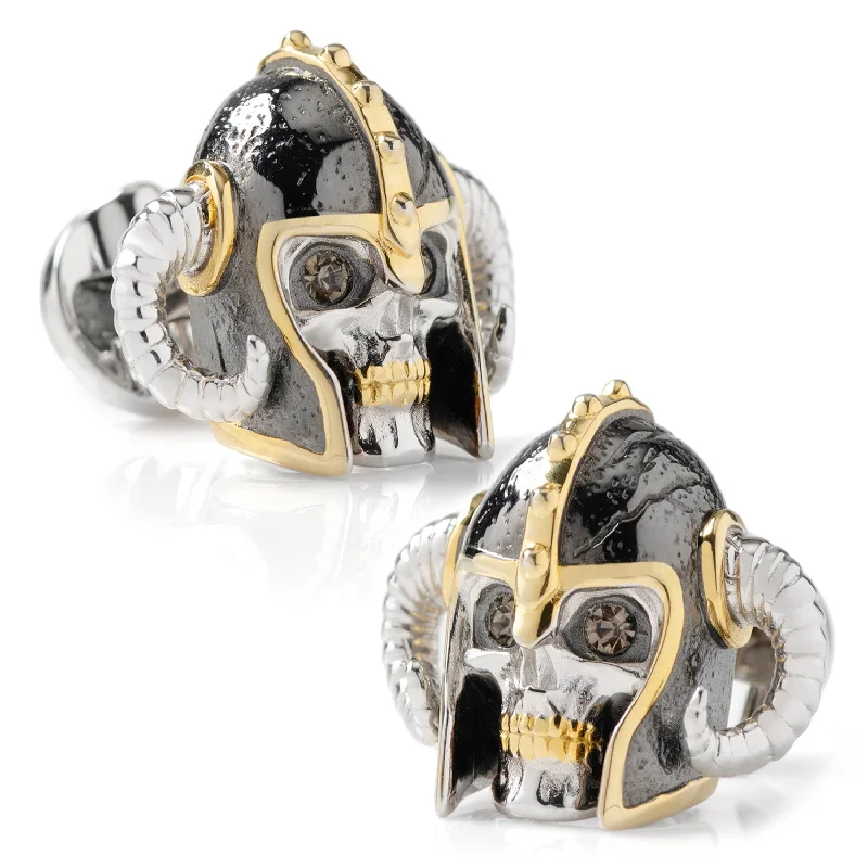 Best cufflinks for casual wear with subtle designs for a relaxed yet stylish look-Viking Helmet 3D Cufflink