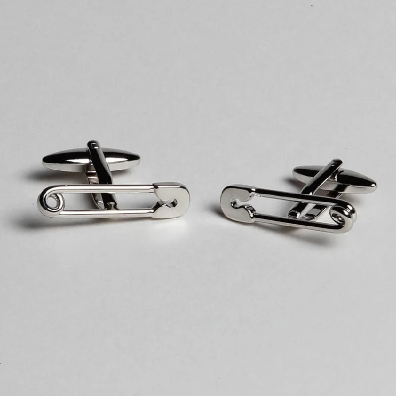 Cufflinks with vintage-inspired designs for a timeless and classic touch-Safety Pin Cufflinks