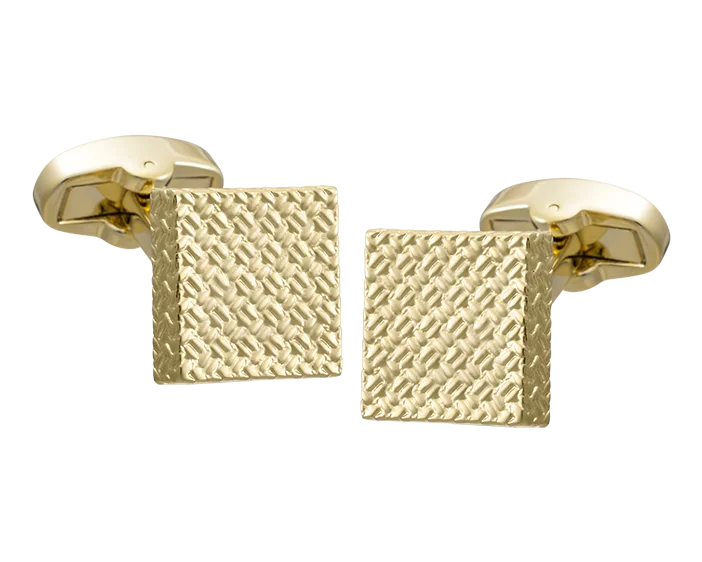 Cufflinks with brushed metal finishes for a matte, contemporary style-Lux Square Gold Cufflinks