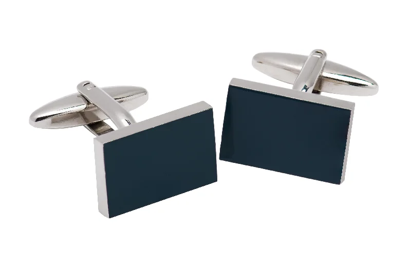 Cufflinks with angular designs for a modern and stylish look-Preston Blackish Grey Rhodium Plated Cufflinks