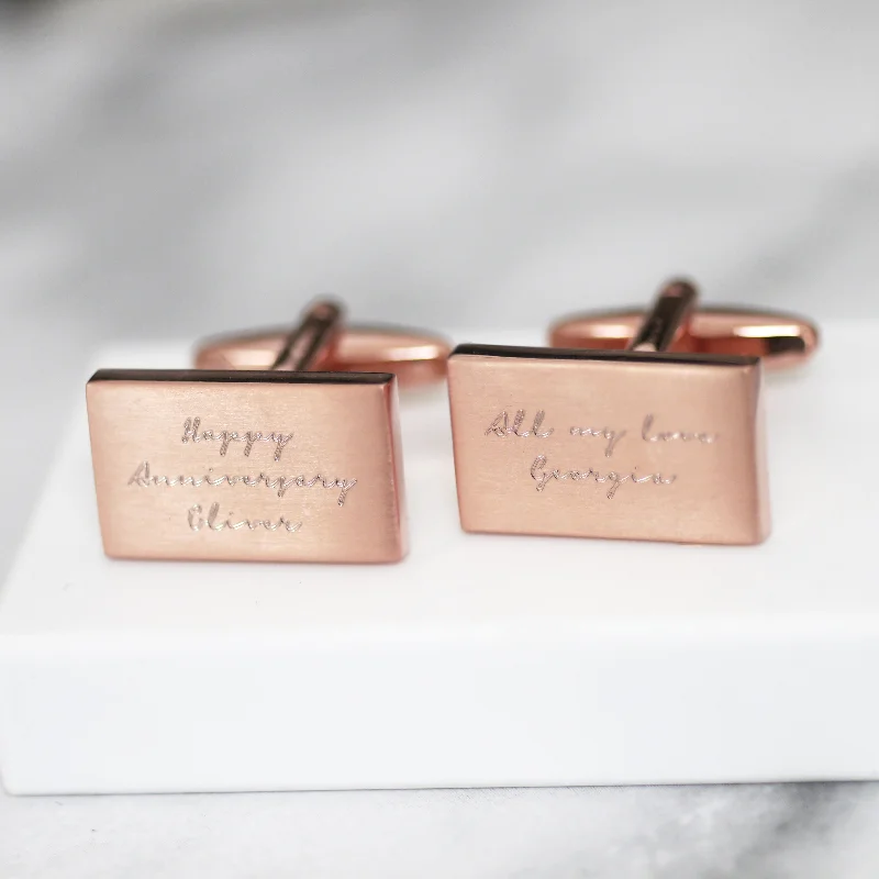 Best cufflinks with textured designs for added dimension and style-Personalised Engraved Message Cufflinks