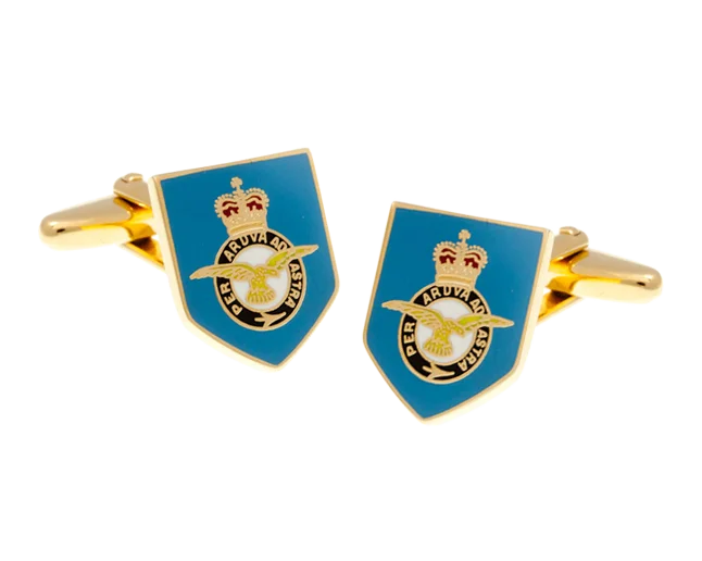 Best cufflinks for casual wear with subtle designs for a relaxed yet stylish look-Royal Air Force Blue Military Styled Cufflinks