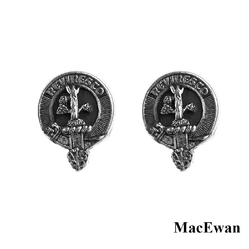 Cufflinks with textured metal finishes for a rugged and stylish appearance-Clan Crest Cufflinks - MacEwan