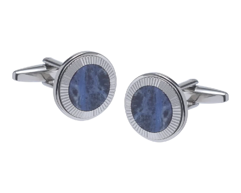 Cufflinks with classic round designs for a versatile and timeless accessory-The Supernova Sodalite Cufflinks