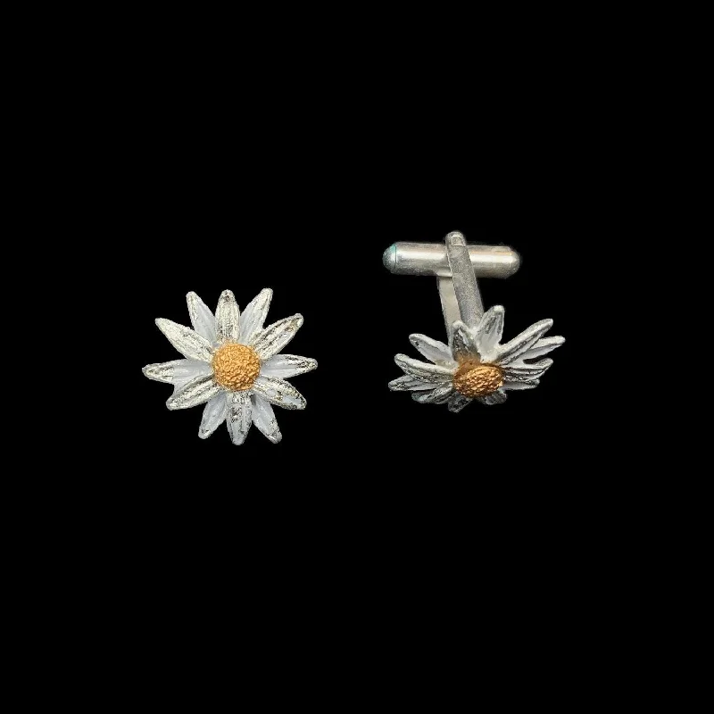 Best cufflinks with silver plating for an affordable yet luxurious appearance-Daisy Cufflinks