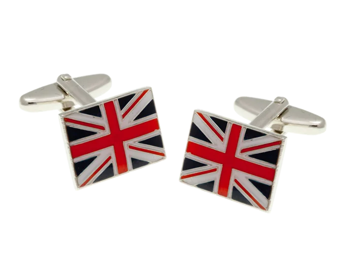 Cufflinks with customized initials for a personalized touch and meaningful gift-British Union Jack Flag Cufflinks