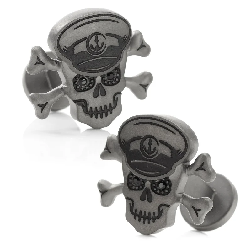 Cufflinks with brushed stainless steel designs for a rugged and modern style-Skull Hold Fast Cufflinks