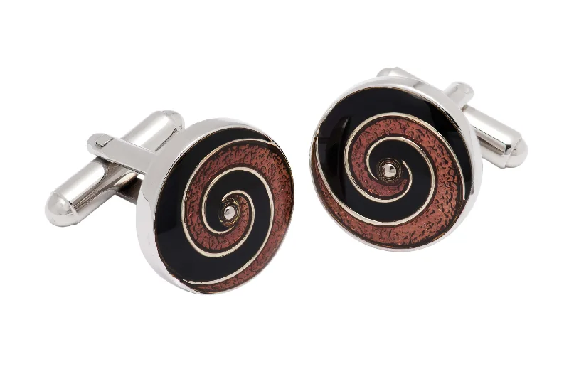 Cufflinks with art deco designs for a vintage and glamorous accessory-Seabrook Onyx Amethyst Rhodium Plated Cufflinks