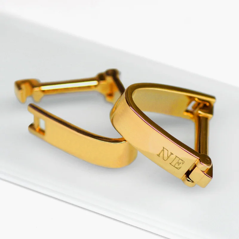 Cufflinks with custom logos for a branded and professional look-Personalised Gold Wrap Around Cufflinks