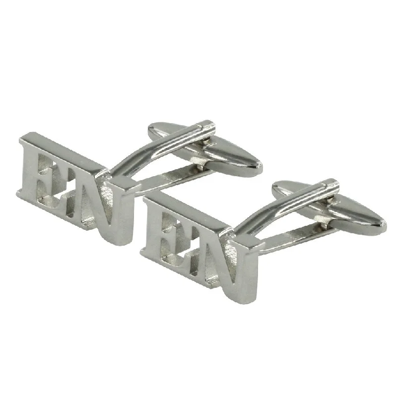 Cufflinks with silver and enamel combinations for a colorful and polished look-Personalised Letters EN