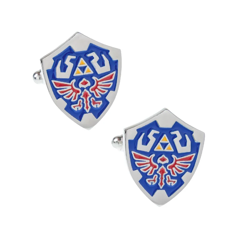 Cufflinks with brushed metal finishes for a matte, contemporary style-The Royal Shield