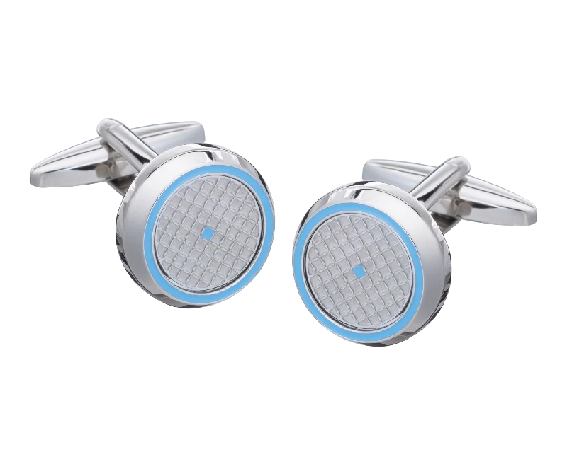 Cufflinks with art deco designs for a vintage and glamorous accessory-Target Sky Blue Cufflink