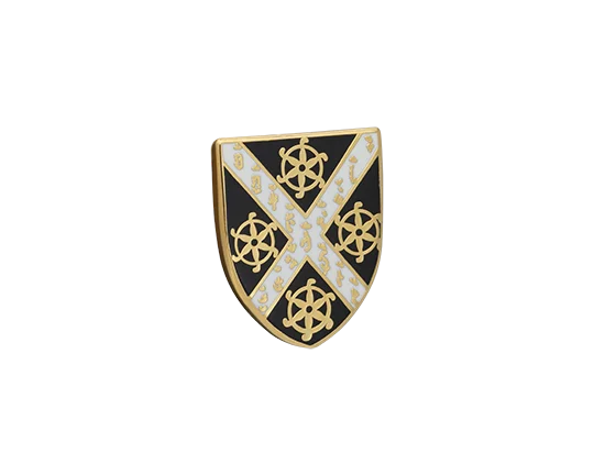 Best cufflinks with onyx inlays for a sleek, elegant and timeless appearance-St Catherine's College Lapel Pin