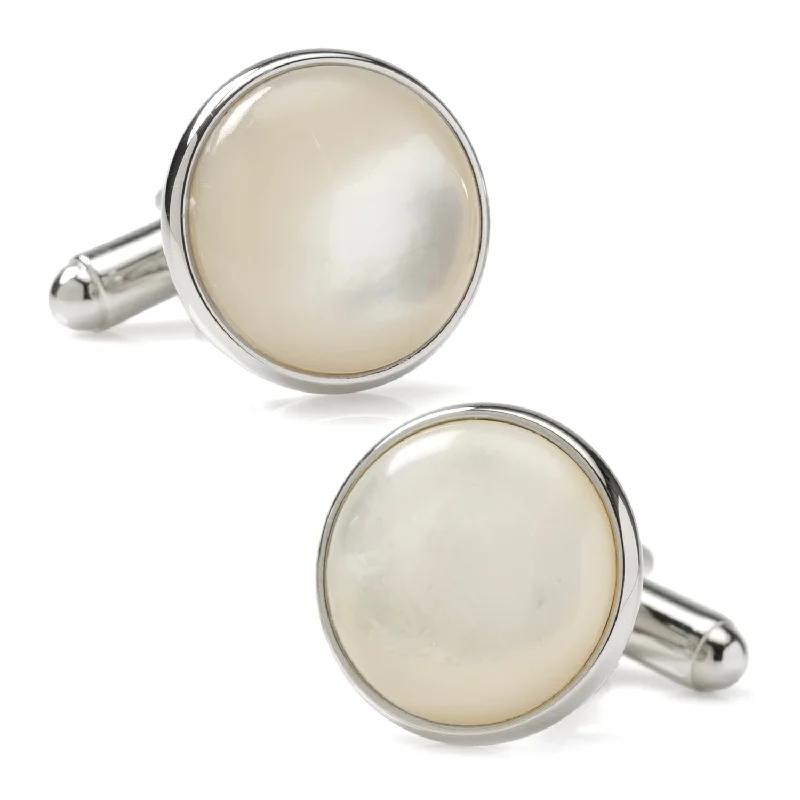 Best cufflinks with silver plating for an affordable yet luxurious appearance-Silver and Mother of Pearl Cufflinks