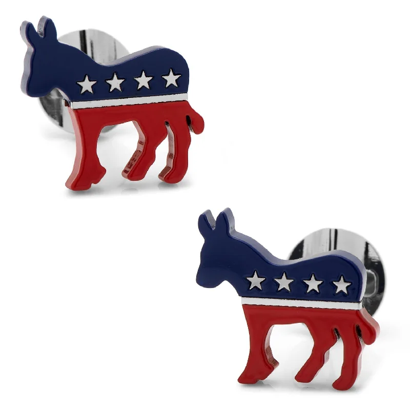 Cufflinks with military insignia designs for a bold, distinguished look-Stainless Steel Democratic Donkey Cufflinks