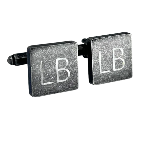 Best cufflinks with silver plating for an affordable yet luxurious appearance-Personalised Engraved Antique Silver Square Cufflinks