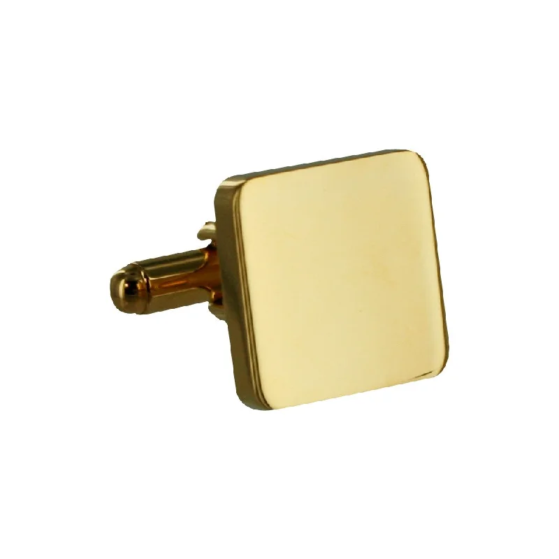 Best cufflinks with blue enamel designs for a pop of color and elegance-TNC Square Gold Cufflinks