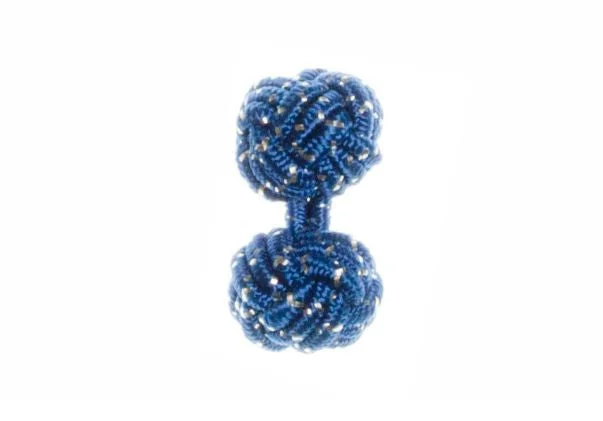 Best cufflinks for anniversary gifts with intricate designs and personal touches-Blue & White Sparkle Cuffknots