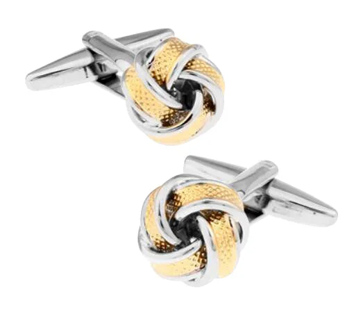 Best cufflinks with multicolored stones for a bold and vibrant appearance-Bedford Gold & Silver Knot Cufflinks