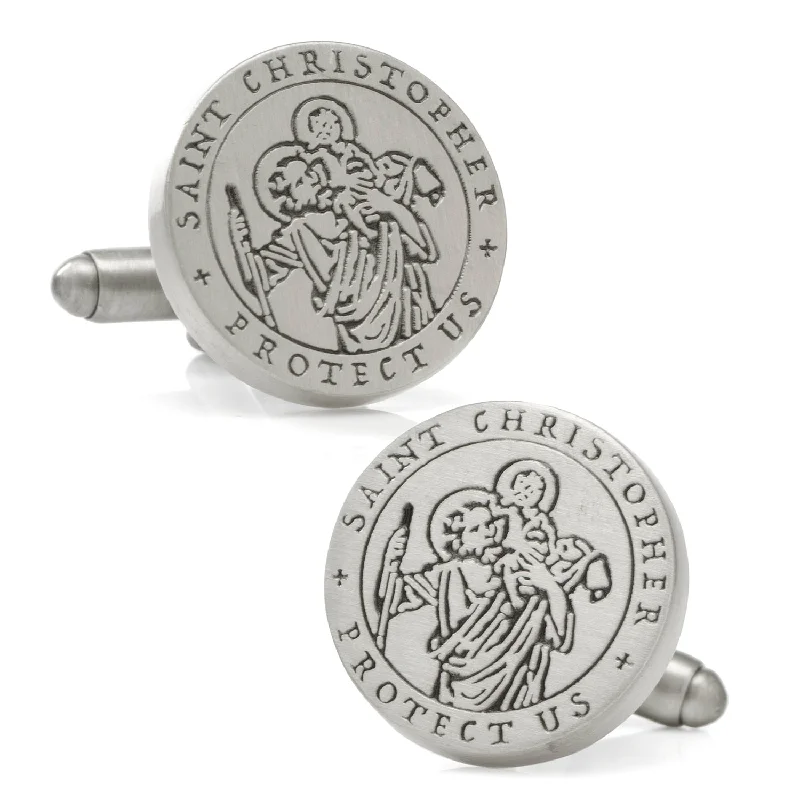 Cufflinks with subtle animal motifs for an understated and stylish look-St. Christopher Amulet Cufflinks