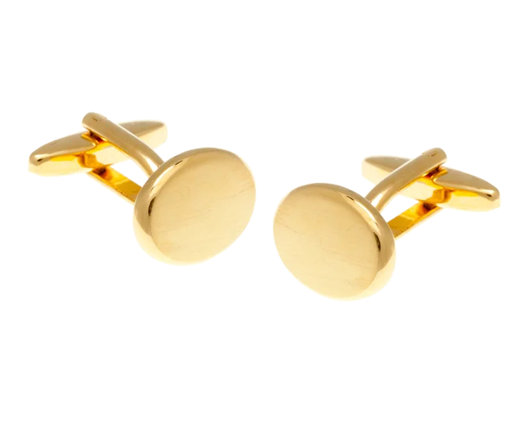 Best cufflinks for business attire with simple, sleek designs for professionals-Brushed Gold Plated Oval Cufflinks