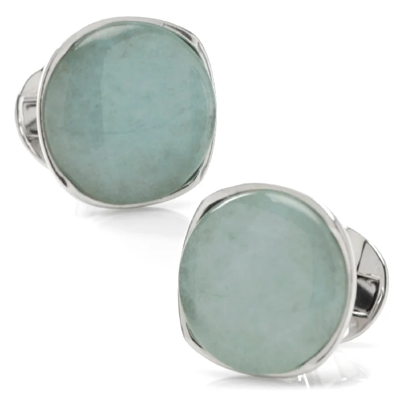 Cufflinks with art deco designs for a vintage and glamorous accessory-Sterling Silver Classic Formal Aventurine Cufflinks