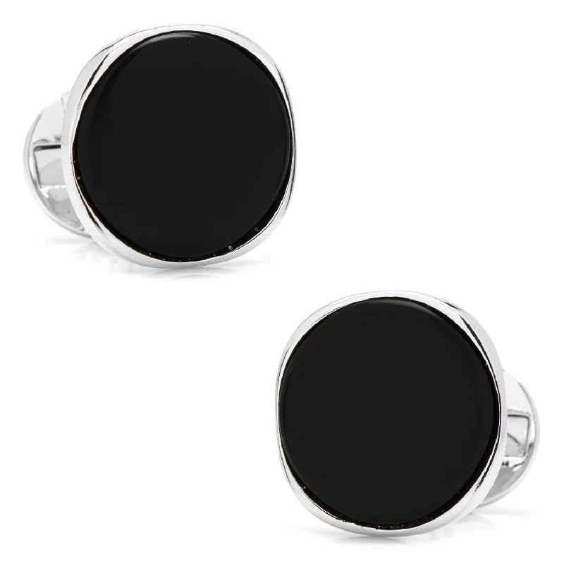 Cufflinks with animal prints for a bold and fashionable accessory-Sterling Silver Classic Formal Onyx Cufflinks