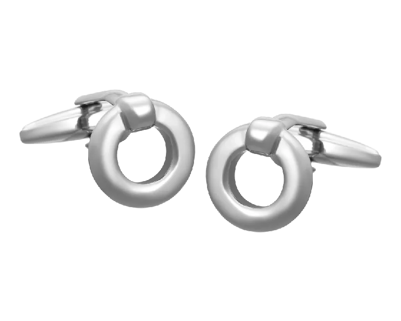 Best cufflinks with polished titanium for a modern, sleek design-Silver Endless Ring Cufflinks