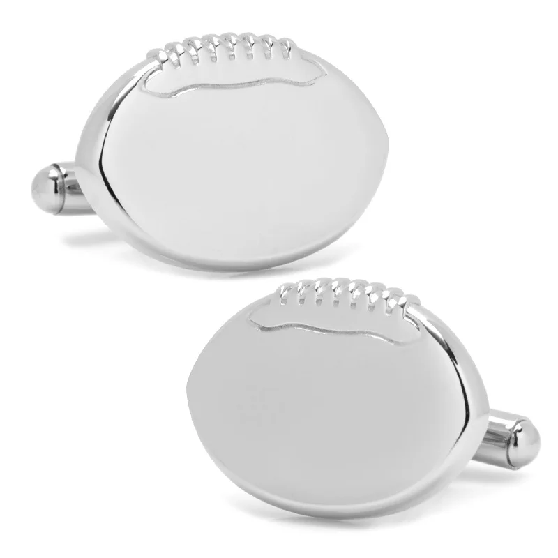 Best cufflinks with etched floral patterns for an elegant and sophisticated design-Stainless Steel Engravable Football Cufflinks