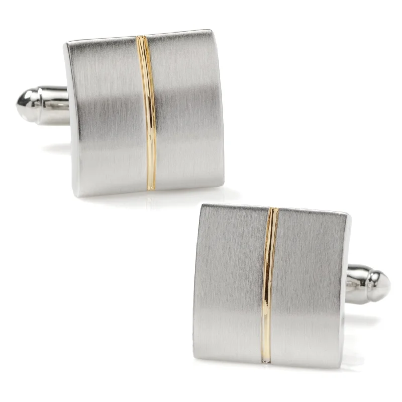 Best cufflinks with customizable engravings for a personal and thoughtful gift-Divided Two Tone Square Cufflinks