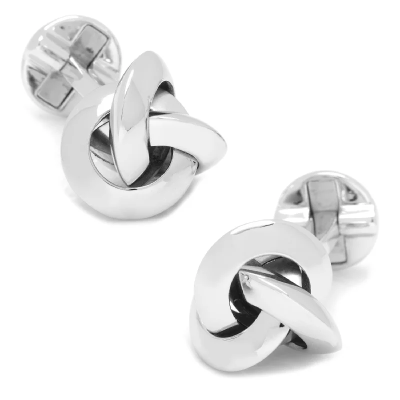 Best cufflinks with modern minimalist designs for a chic, subtle style-Sterling Silver Knot Cufflinks