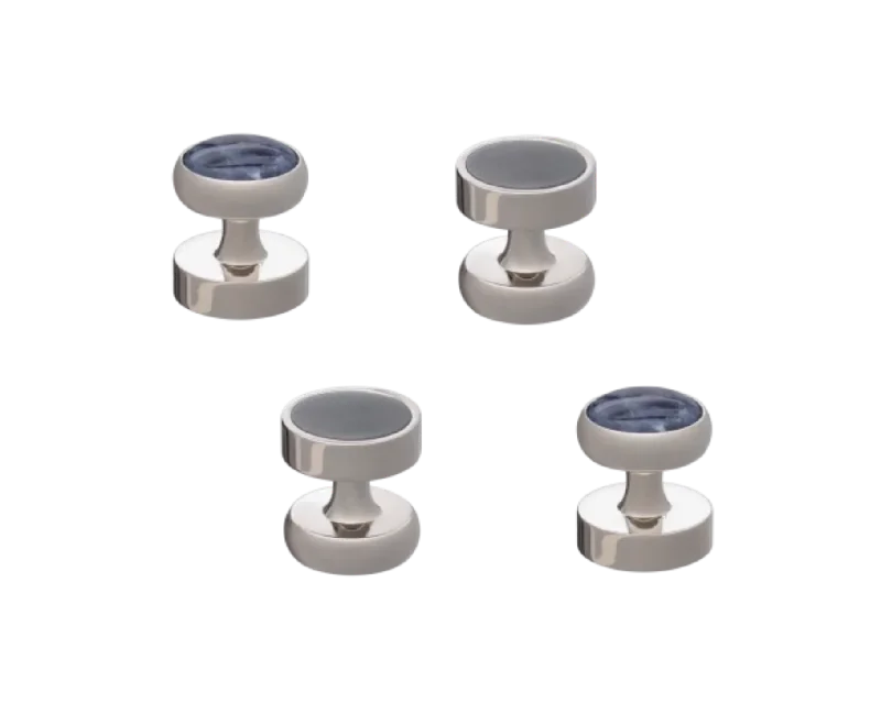 Best cufflinks with mother-of-pearl inlays for a sophisticated and luxurious feel-All Change' Set of 4 Reversible Hematite & Sodalite Dress Studs