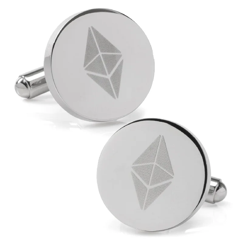 Cufflinks with classic round designs for a versatile and timeless accessory-Ethereum Cufflinks