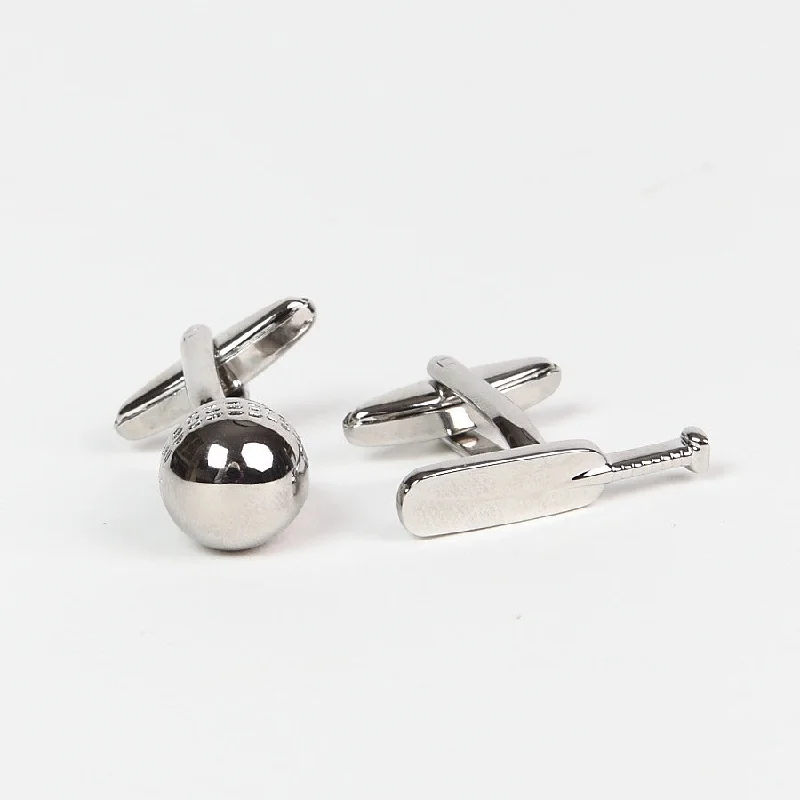 Classic cufflinks with simple round shapes for an elegant and versatile accessory-Cricket Bat and Ball Cufflinks