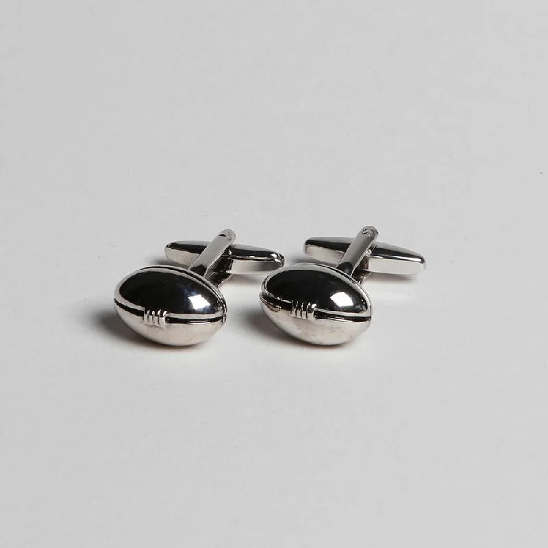 Best cufflinks with enamel inlays for a colorful and artistic touch-Rugby Ball Cufflinks