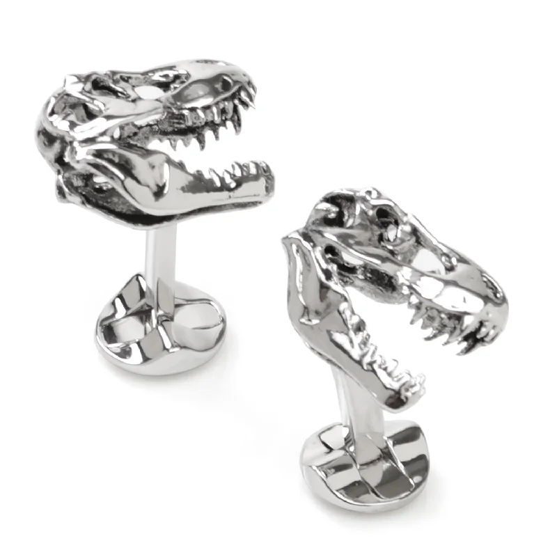 Cufflinks with subtle animal motifs for an understated and stylish look-T-Rex 3-D Cufflinks