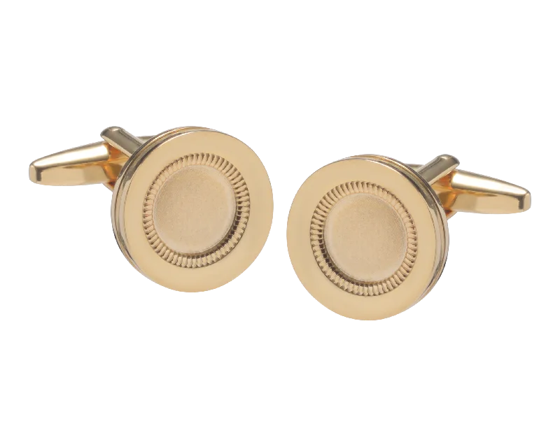 Best cufflinks with textured designs for added dimension and style-The Roulette Gold Cufflinks