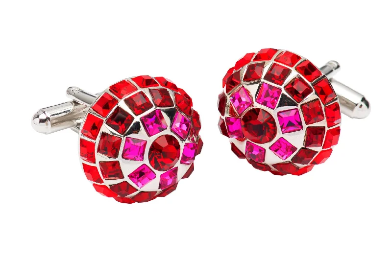 Best cufflinks with onyx inlays for a sleek, elegant and timeless appearance-Rocky Hill Ruby Rhodium Plated Cufflinks