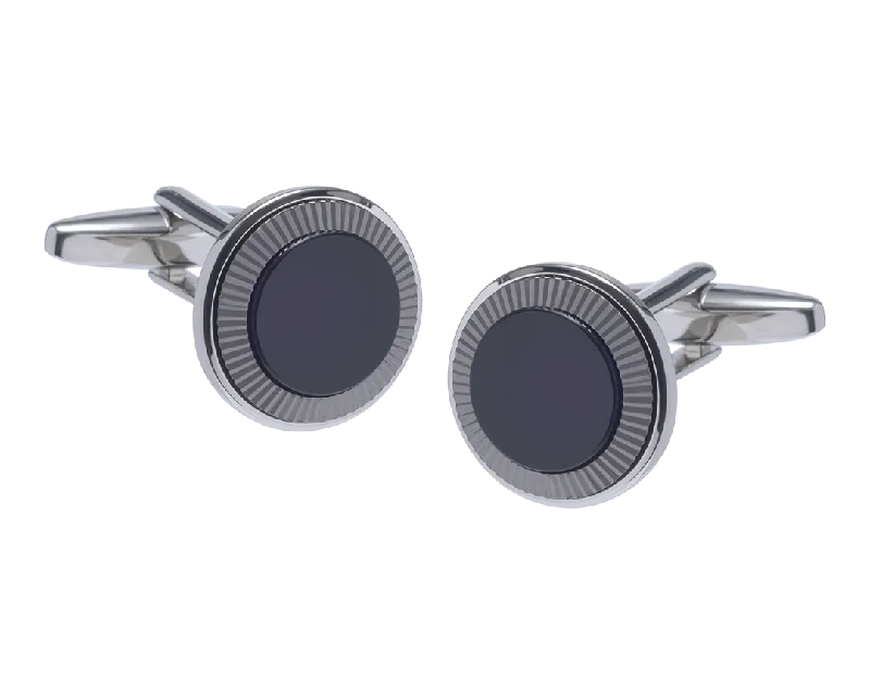 Cufflinks with military insignia designs for a bold, distinguished look-Supernova Onyx Cufflinks